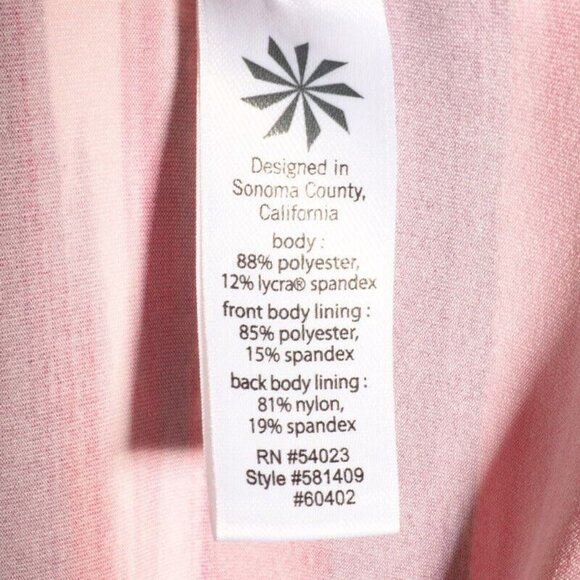 Athleta Top Womens Size Small Racerback Drawcord Red White Yellow  Shelf Bra EUC - Picture 9 of 9